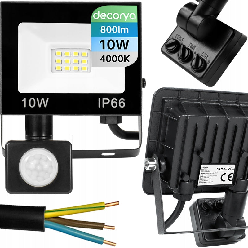 STRONG FACADE HALOGEN LAMP OUTDOOR WATERPROOF MOTION SENSOR 10W