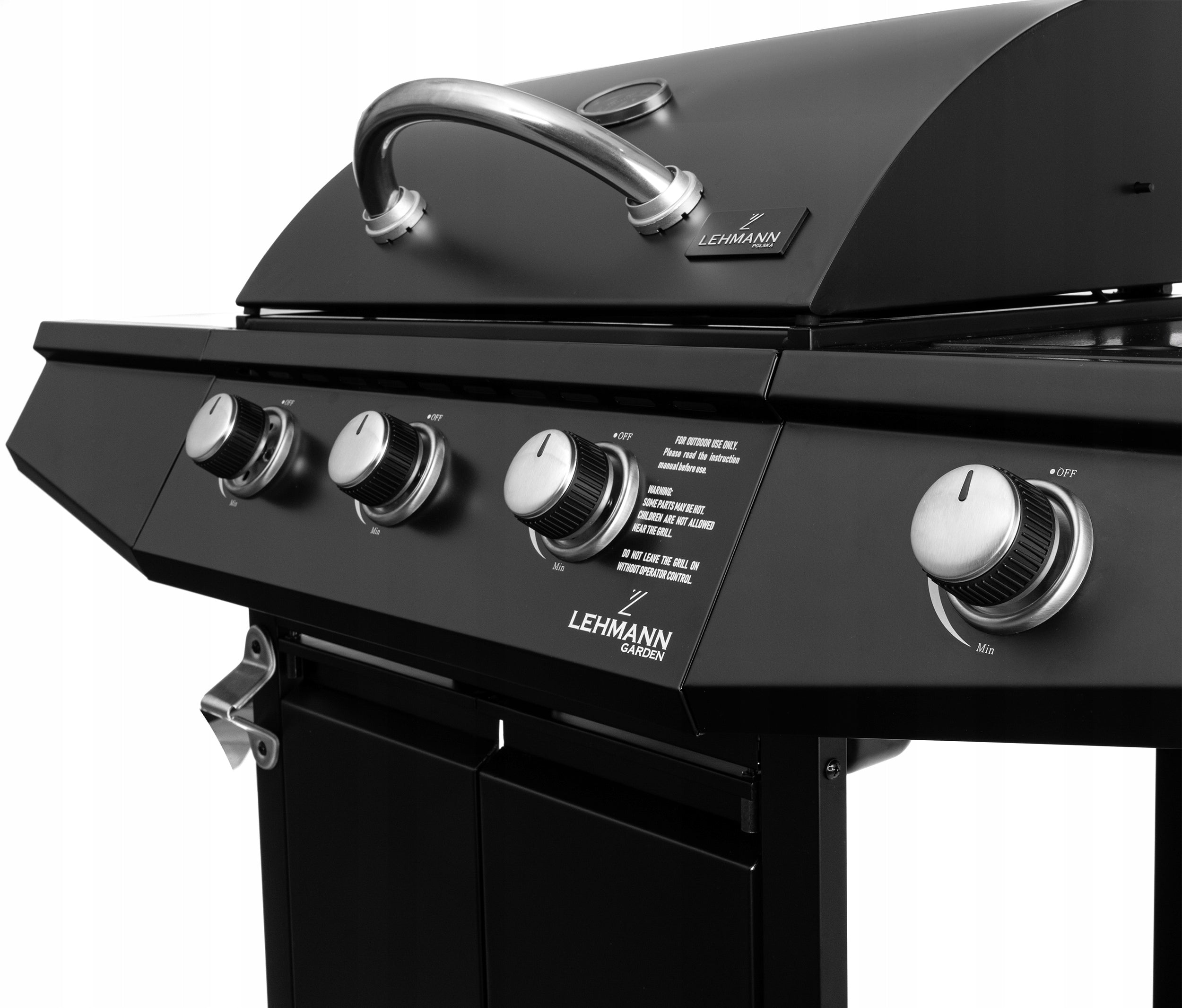 STRONG GAS GRILL STEEL CAST IRON GRATE 3+1 TEXAS BLACK SET +COVER Grill depth 50 cm