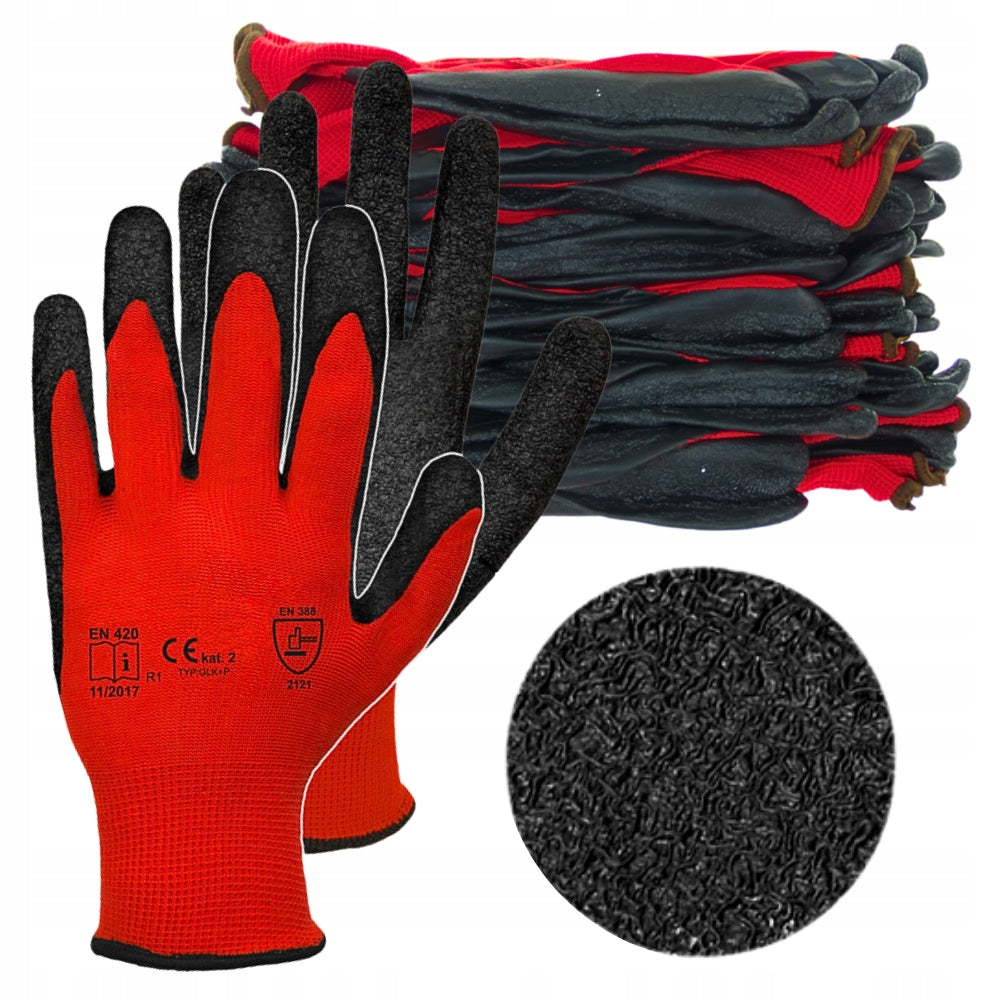 STRONG GLOVES Garden WORK Gloves Latex Coated BHP 12 Pairs