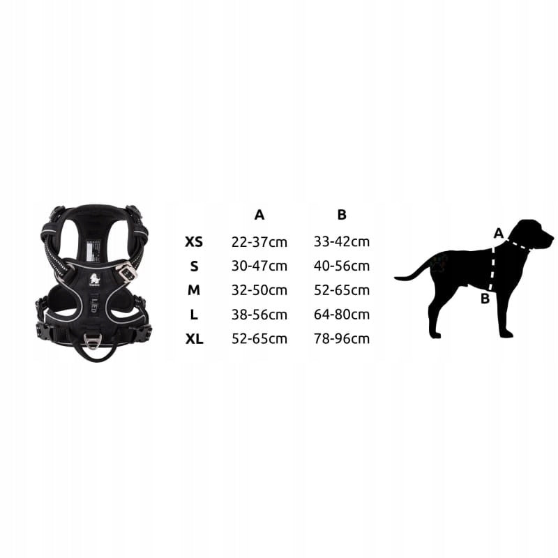 STRONG Harness guard for dog BLACK Truelove Husky L Trade name MOCNE odblaskowe bezuciskowe Szelki guard dla psa CZARNE True love pies Husky Border Bulterier L