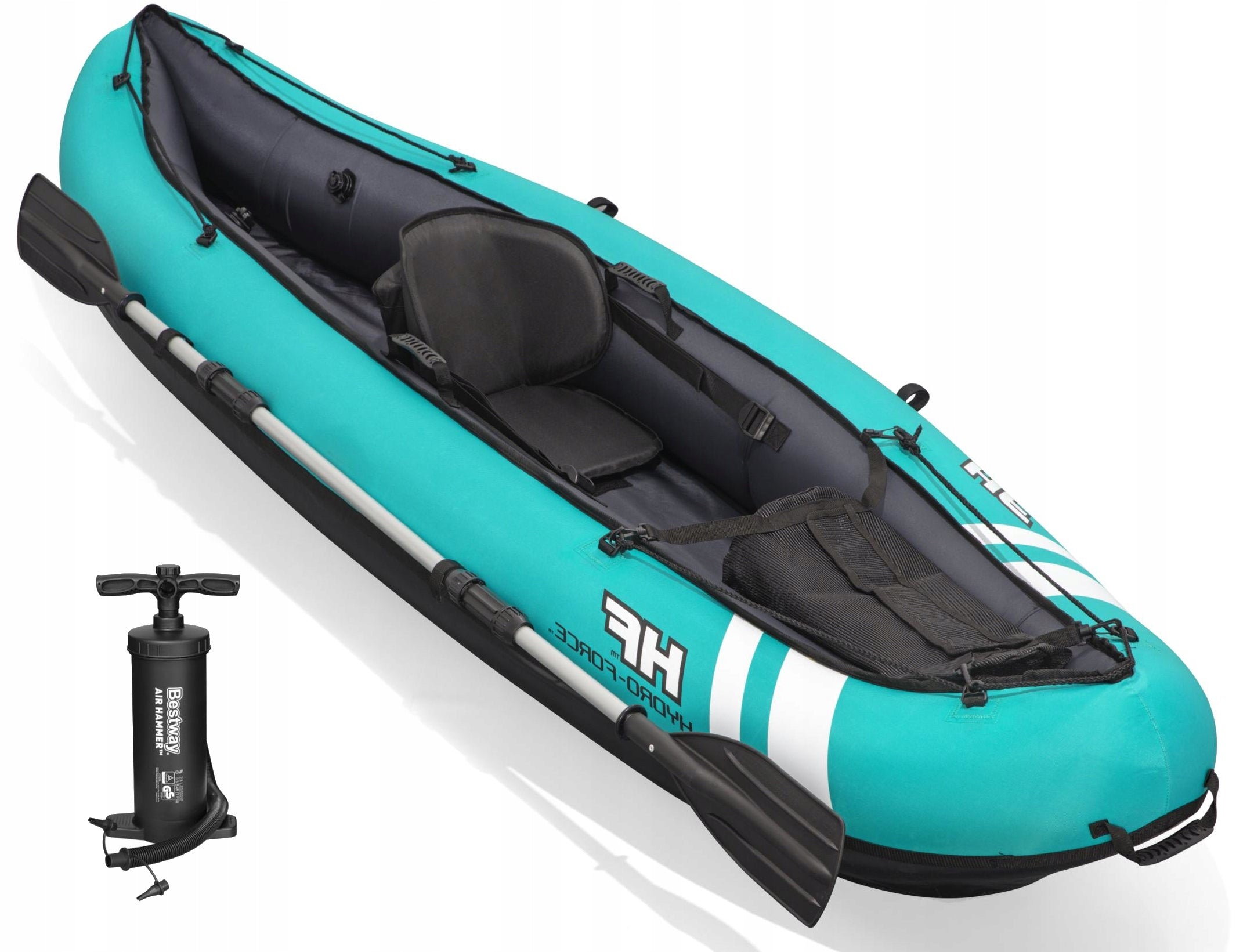 STRONG INFLATABLE KAYAK VENTURA 280x86 cm - BESTWAY 65118 + PUMP + PADDLE Manufacturer code 65118