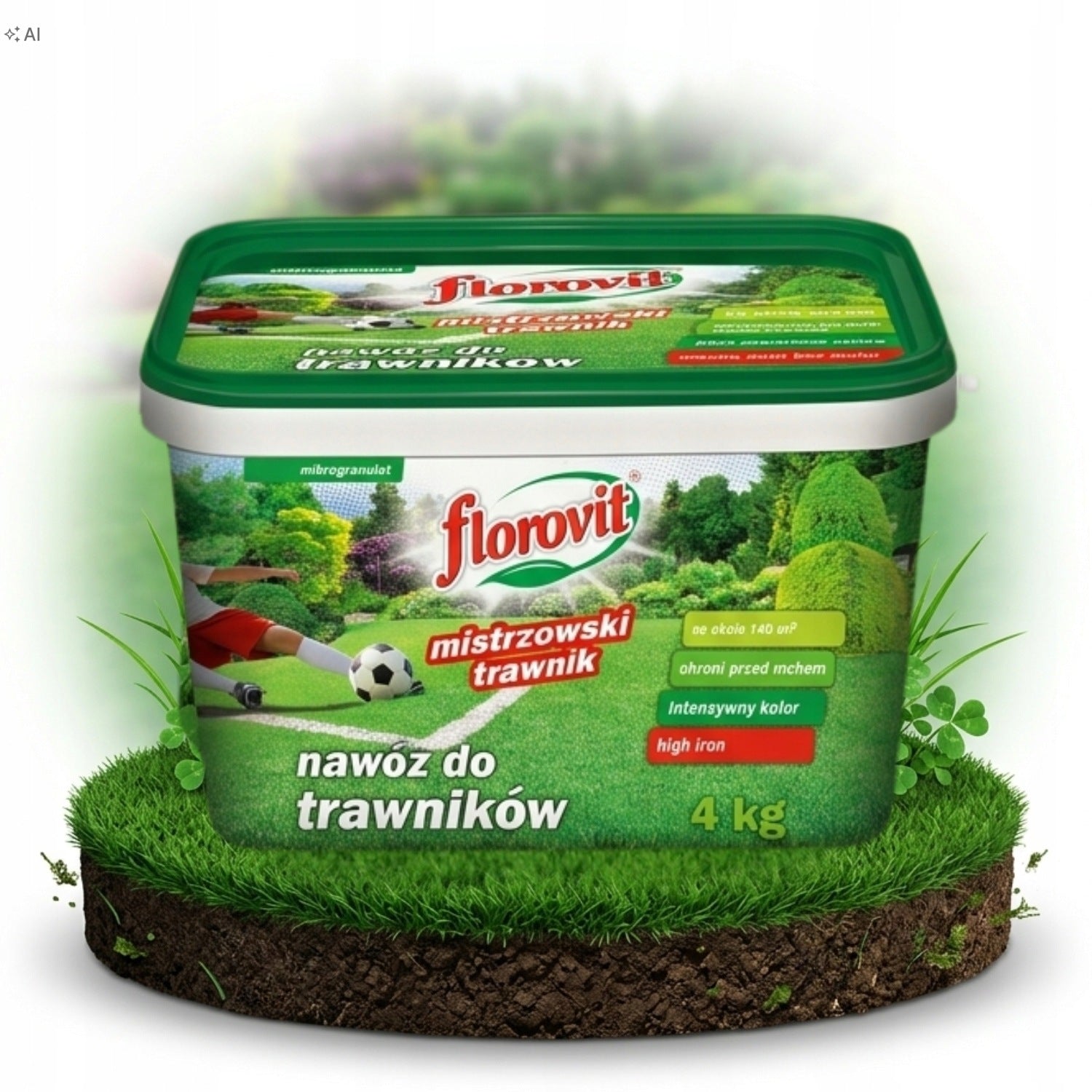 STRONG IRON LAWN Fertilizer for MOSS FLOROVIT ANTIMECH LAWN 4kg 140m2