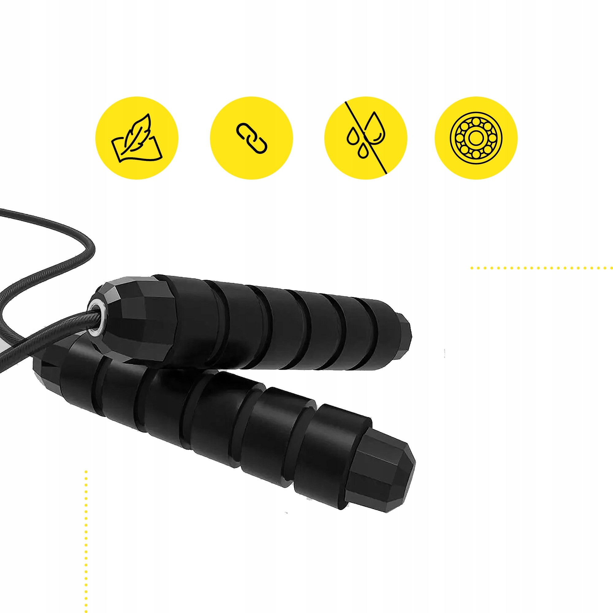 STRONG JUMP ROPE WITH BEARINGS ADJUSTABLE WITH LOAD CORNIX Black Brand Cornix