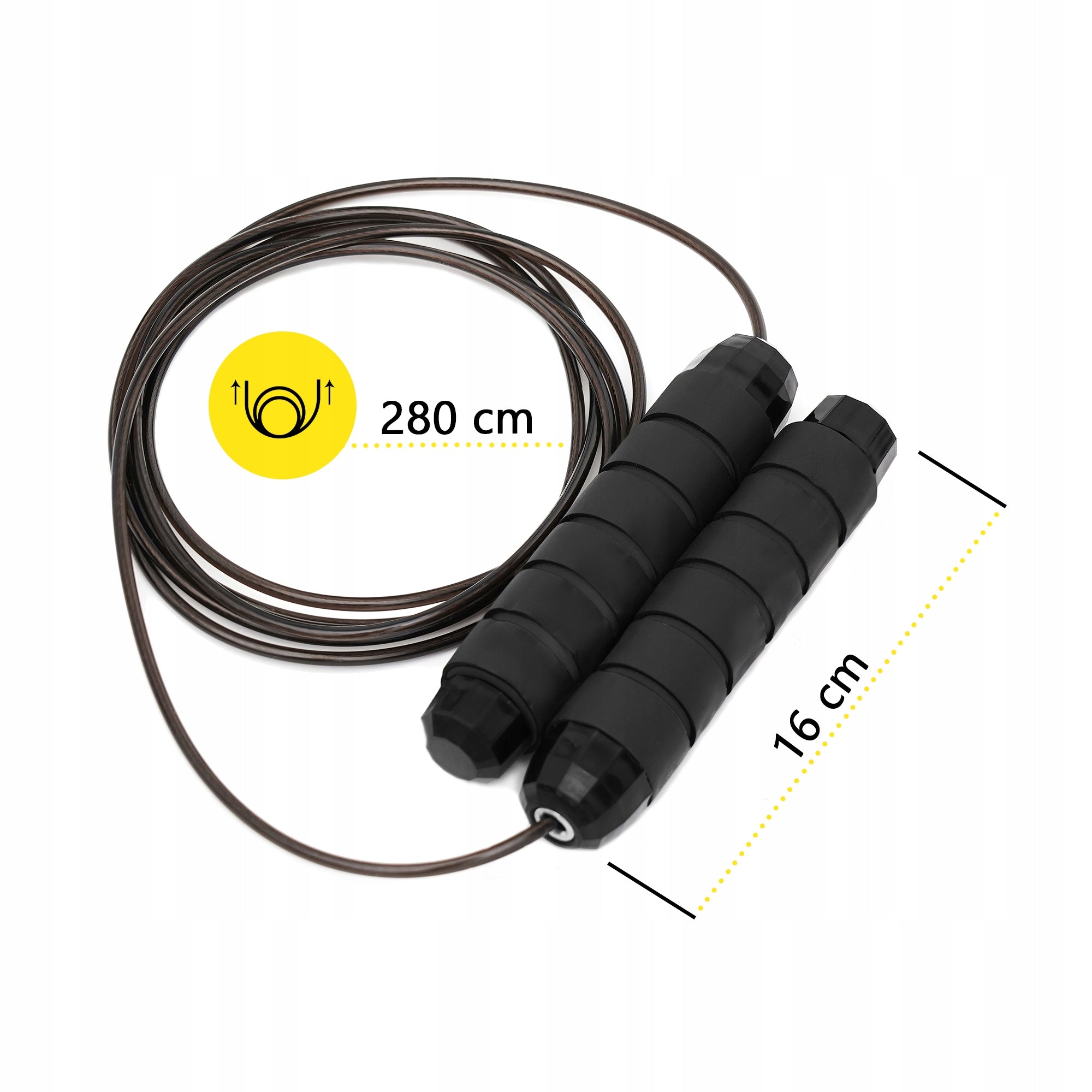 STRONG JUMP ROPE WITH BEARINGS ADJUSTABLE WITH LOAD CORNIX Black Manufacturer code XR-0353