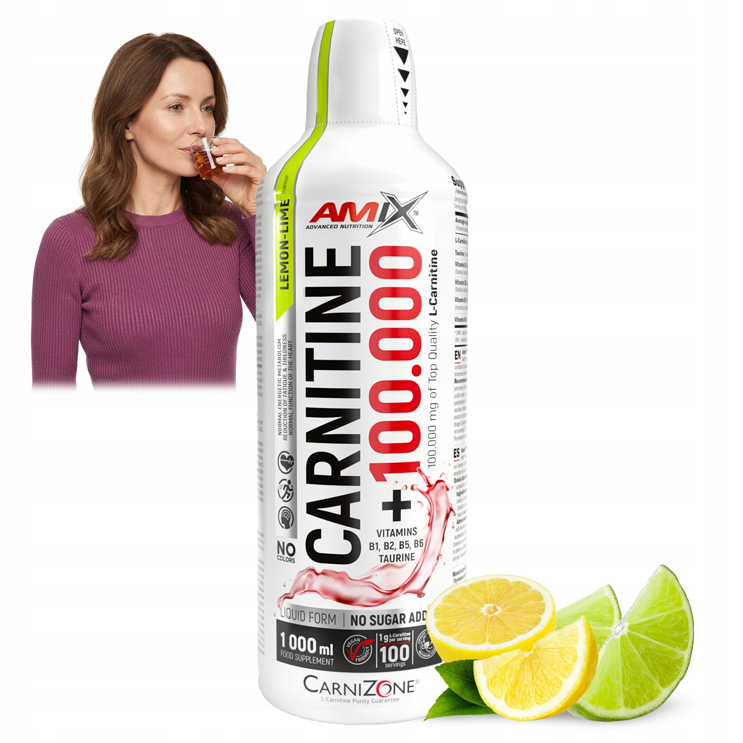 STRONG L-CARNITINE 100 000 mg flavor for fat burning Amix 1L - Lemon