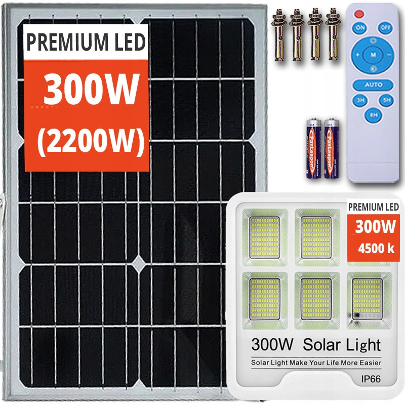 STRONG LARGE SOLAR LED STREET LAMP GARDEN REMOTE CONTROL HALOGEN SOLAR 300W