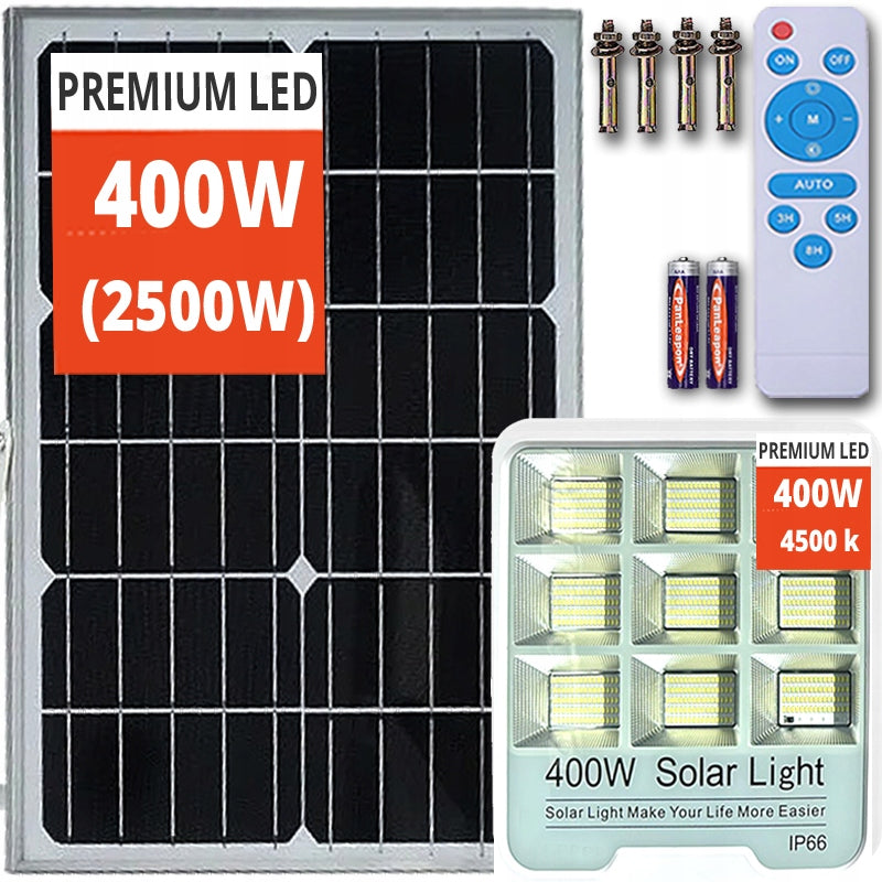 STRONG LARGE SOLAR LED STREET LAMP GARDEN REMOTE CONTROL HALOGEN SOLAR 400W