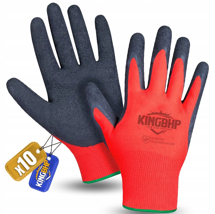 STRONG LATEX Work Gloves LATEX Latex Roughed Gloves x10