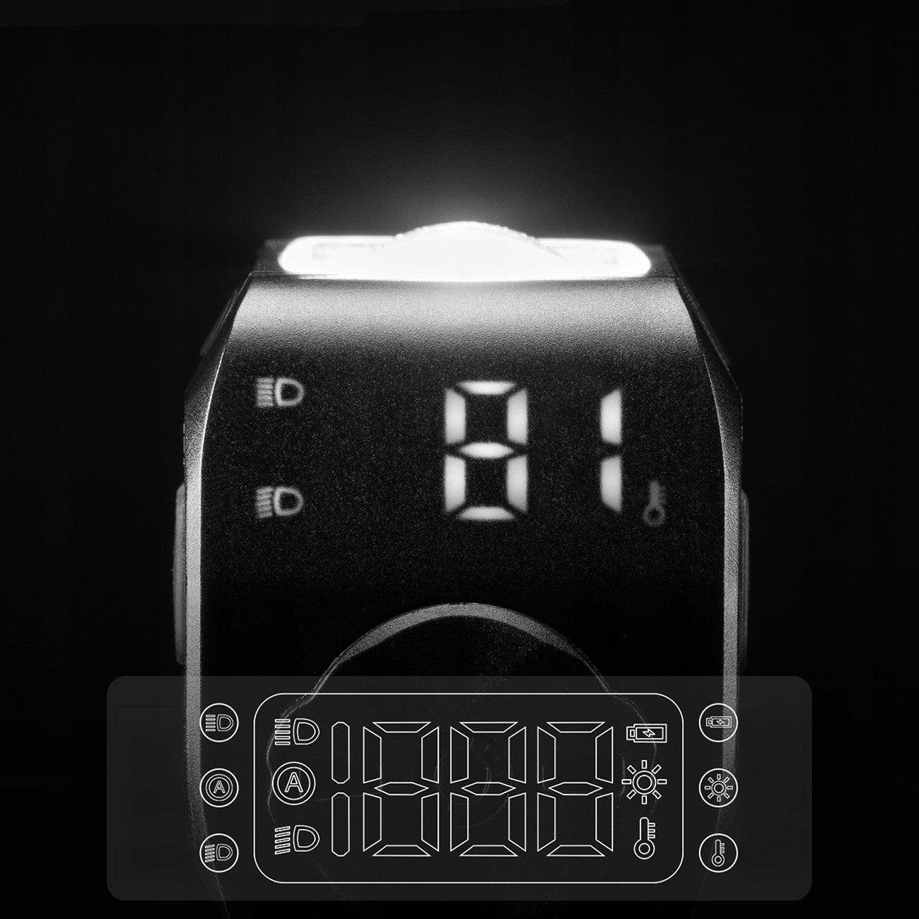 STRONG LED BICYCLE LIGHT 1600LM 4000MAH FRONT BATTERY ROCKBROS Light source LED