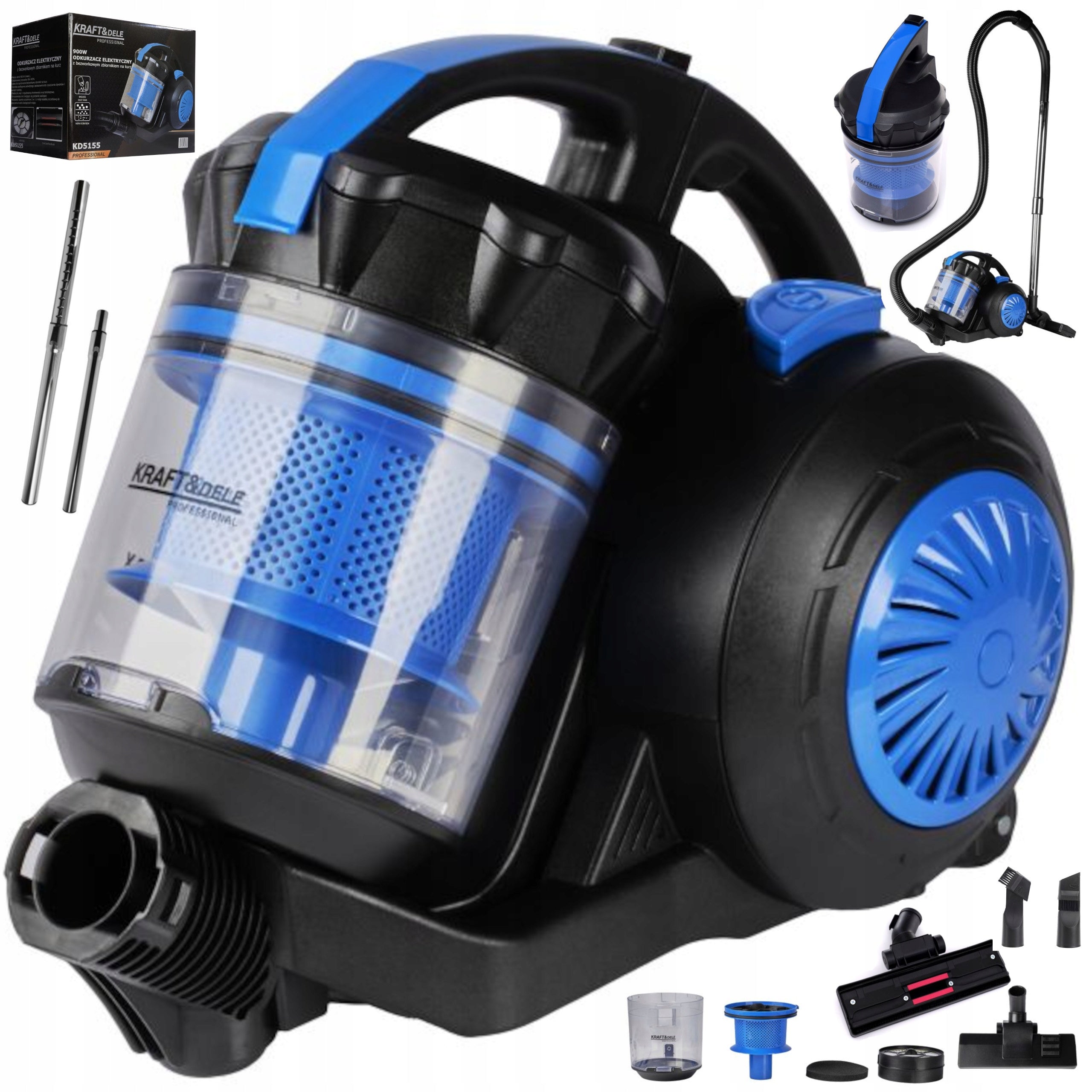 STRONG LIGHTWEIGHT BAGLESS HOUSEHOLD CYCLONE VACUUM CLEANER 5M FILTER