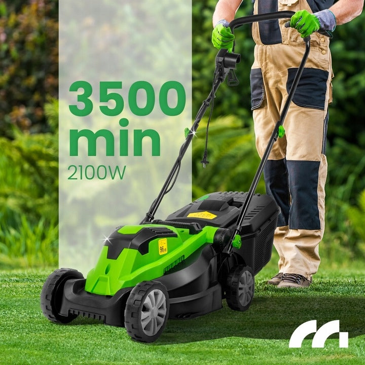 STRONG LIGHTWEIGHT ELECTRIC LAWN MOWER LARGE BASKET 30L 2100W + GLOVES Manufacturer code MASTER 21000W