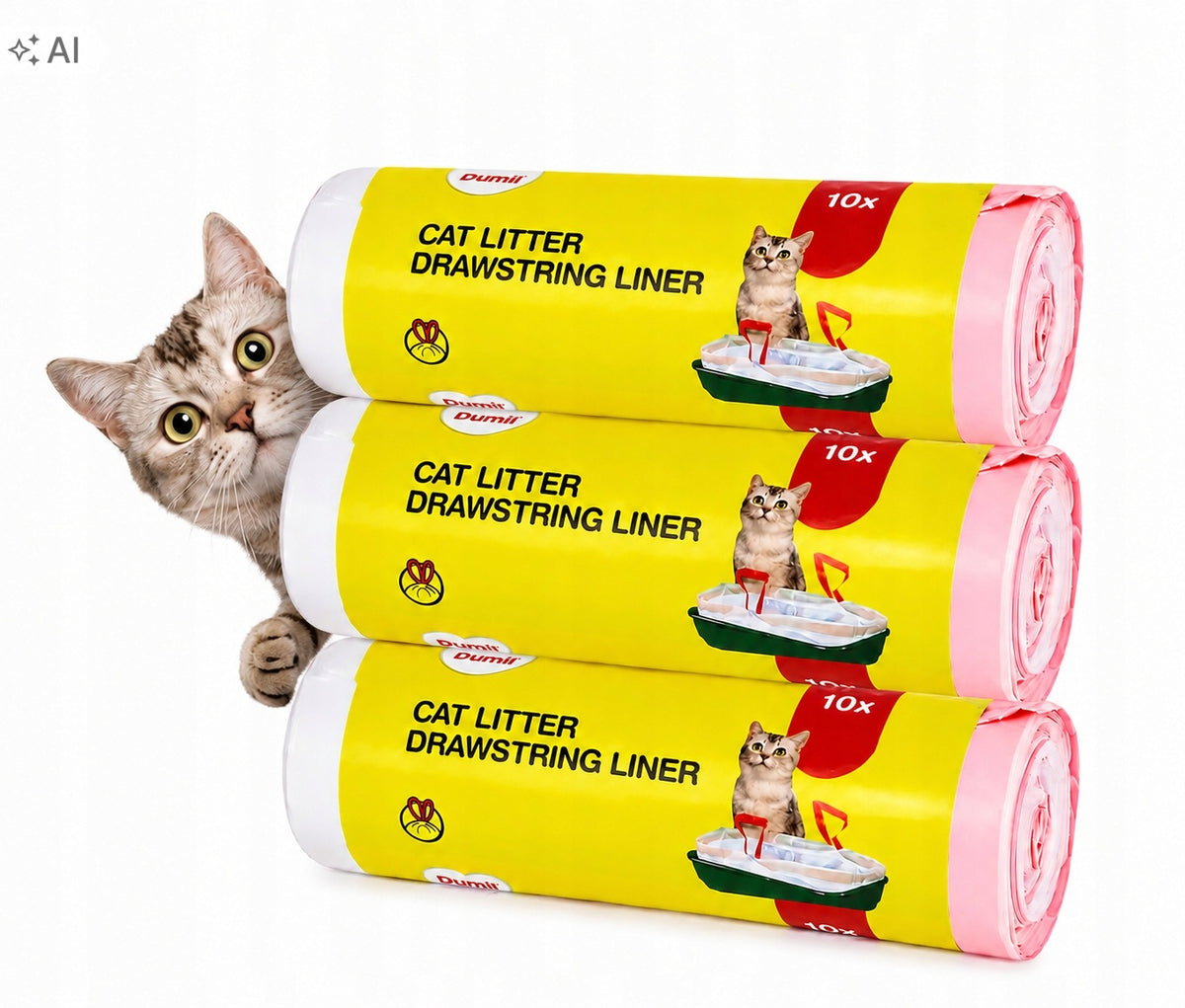 STRONG LITTER BOX BAGS WITH CAT TAPE XL 30 PCS. DUMIL