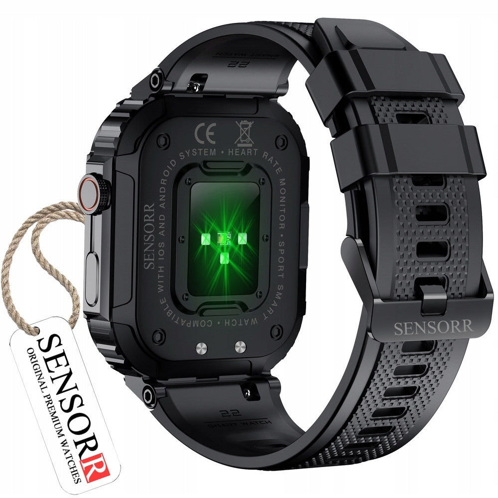 STRONG MILITARY MEN'S WATCH SMARTWATCH ON BRACELET CONVERSATION SMS PL MENU Manufacturer code S-K57 Pro Silikon 1 Zielony