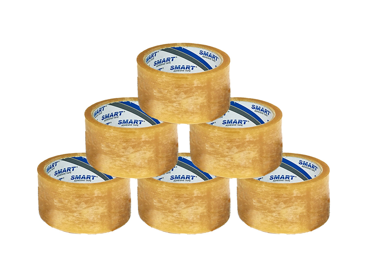 STRONG PACKING TAPE 48/50 SMART SOLVENT RUBBER 48x50 COLORLESS 6 PCS
