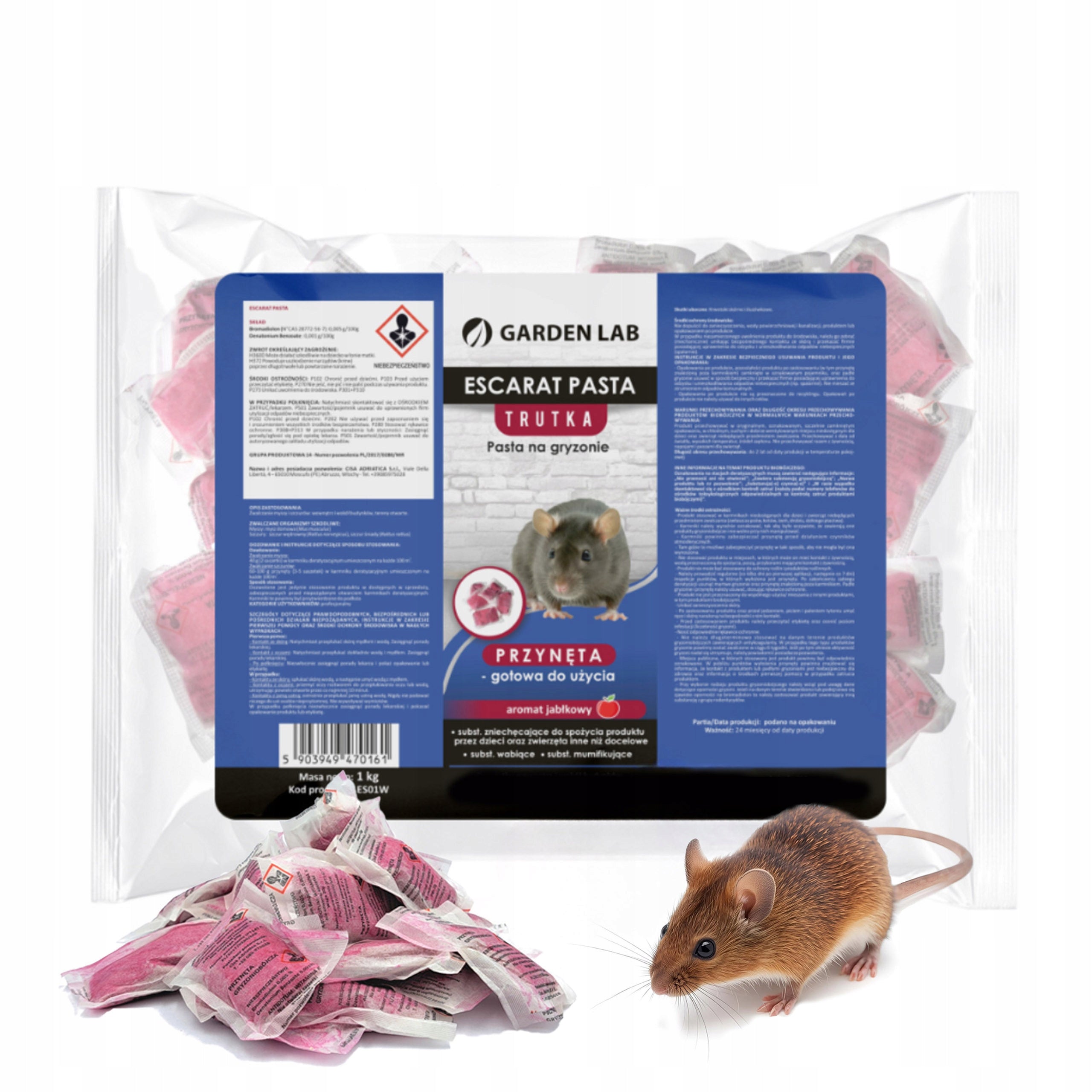 STRONG PASTE POISON FOR MICE RATS RODENTS BAG STRONG POISON 1 KG Packaging status original