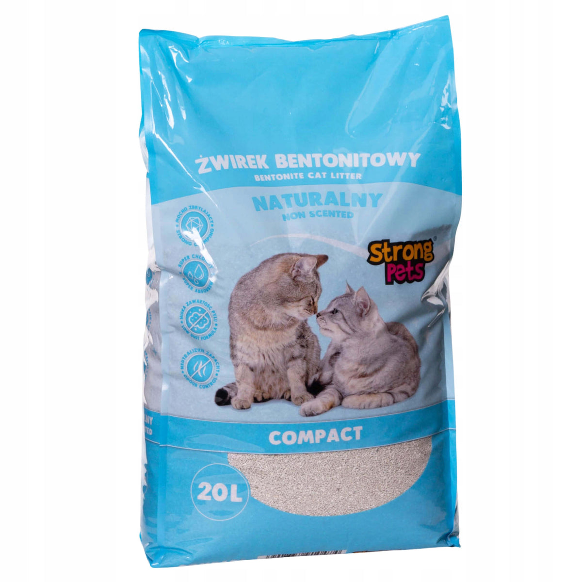 STRONG PETS CAT LITTER BENTONITE NATURAL 20L