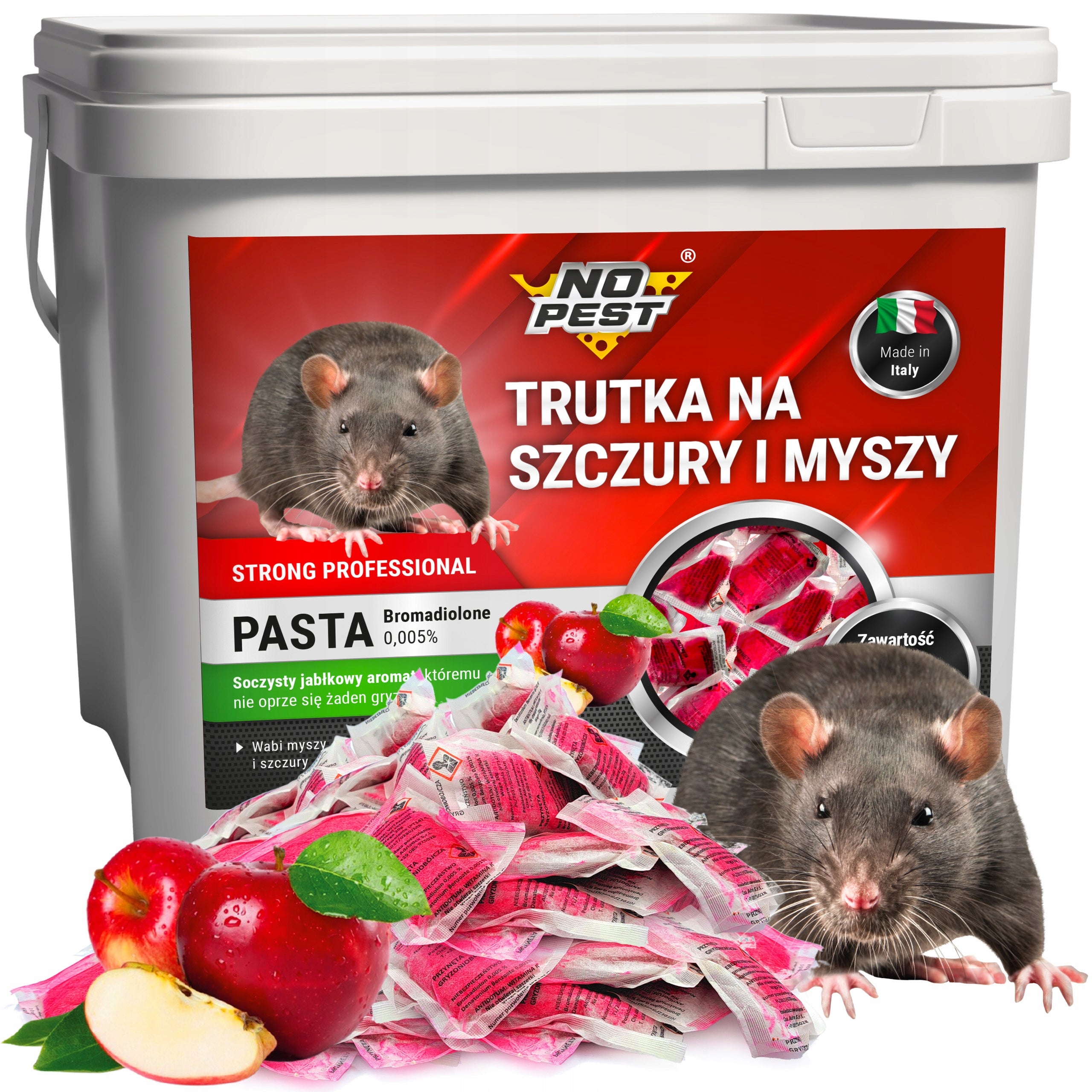STRONG POISON FOR MOUSE RATS RED PASTE BROMADIOLONE NO PEST 3KG Packaging status original