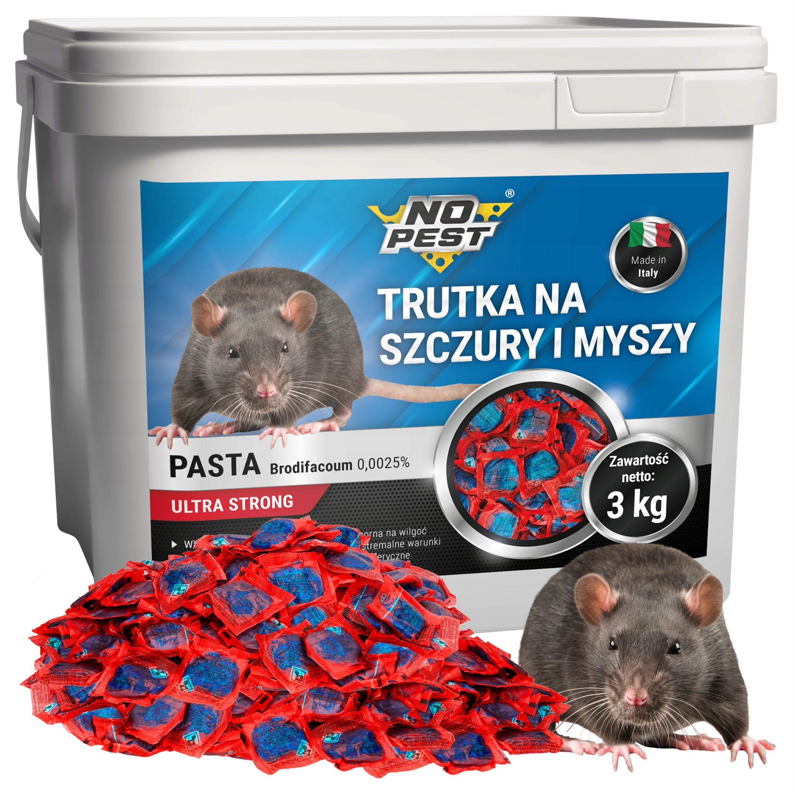 STRONG POISON FOR RAT MICE RODENTS PASTE BLUE NO PEST 3KG