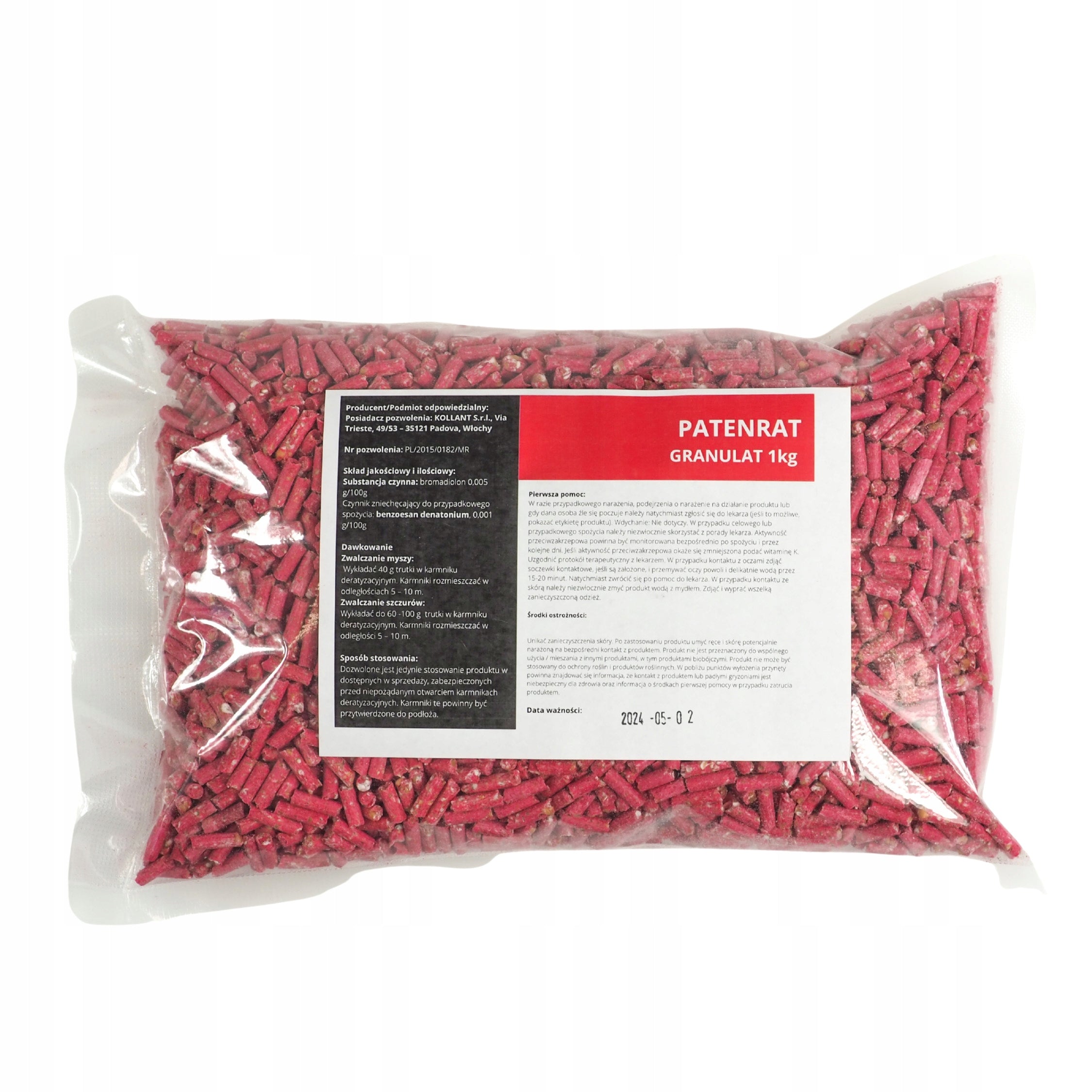 STRONG POISON FOR RATS AND MICE GRANULES 1KG Manufacturer code PATENRATPELLET1KG