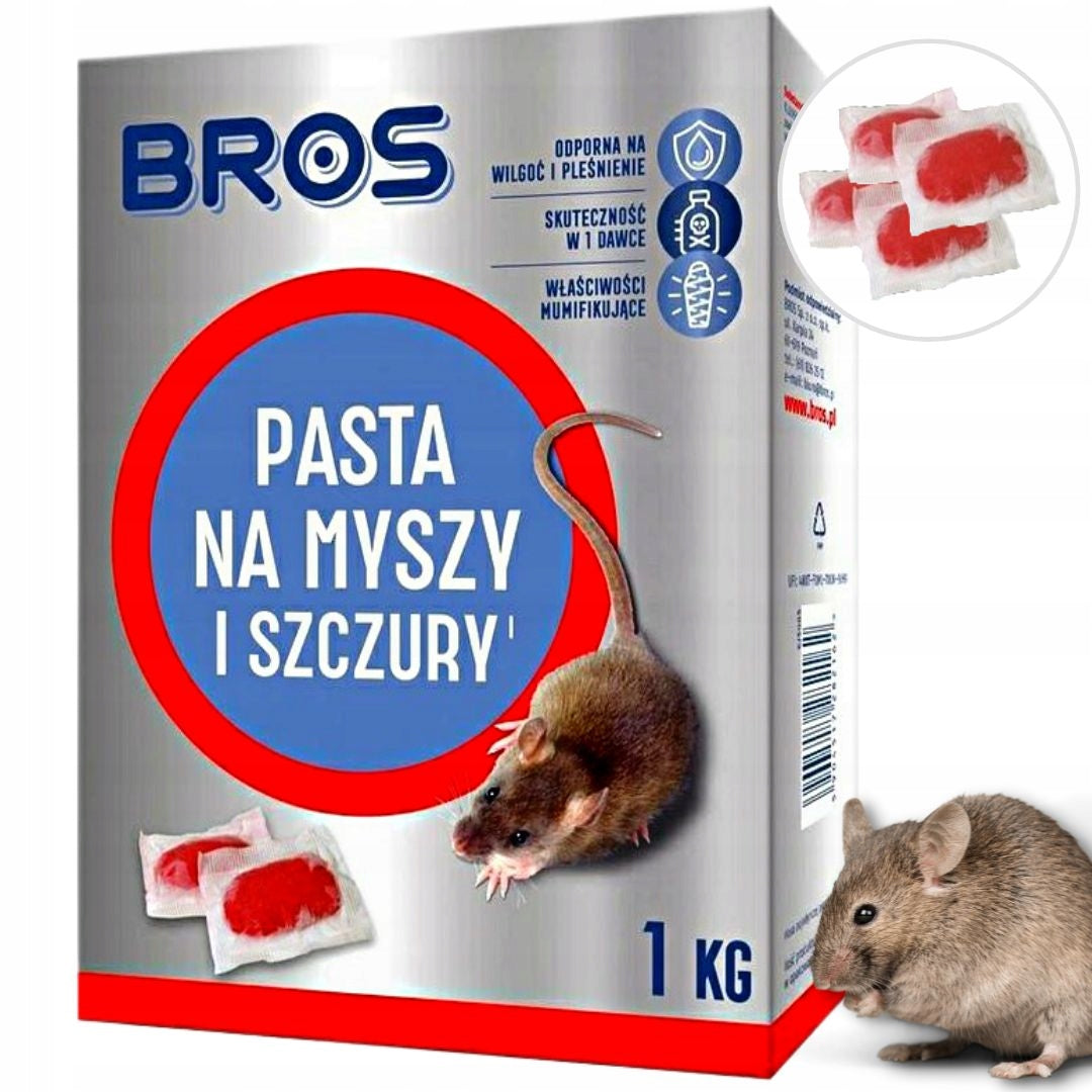 STRONG POISON MOUSE RAT PASTE BROS 1 kg Batteries included no