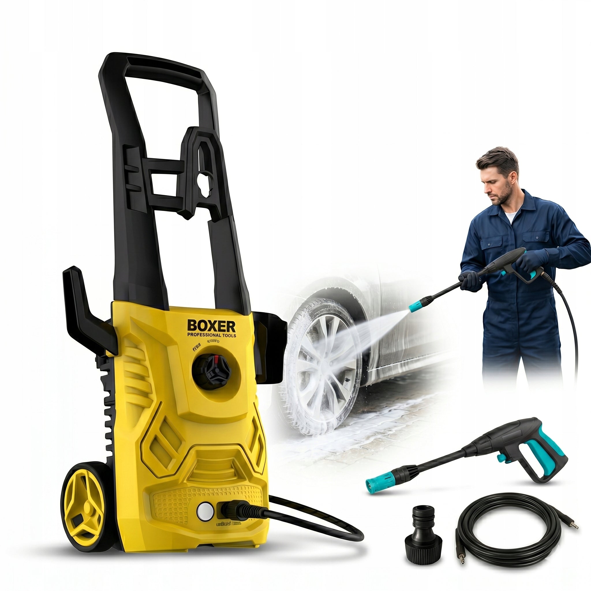 STRONG PRESSURE WASHER BOXER 260 BAR 2200W FOR TERRACE CAR CUBE SET