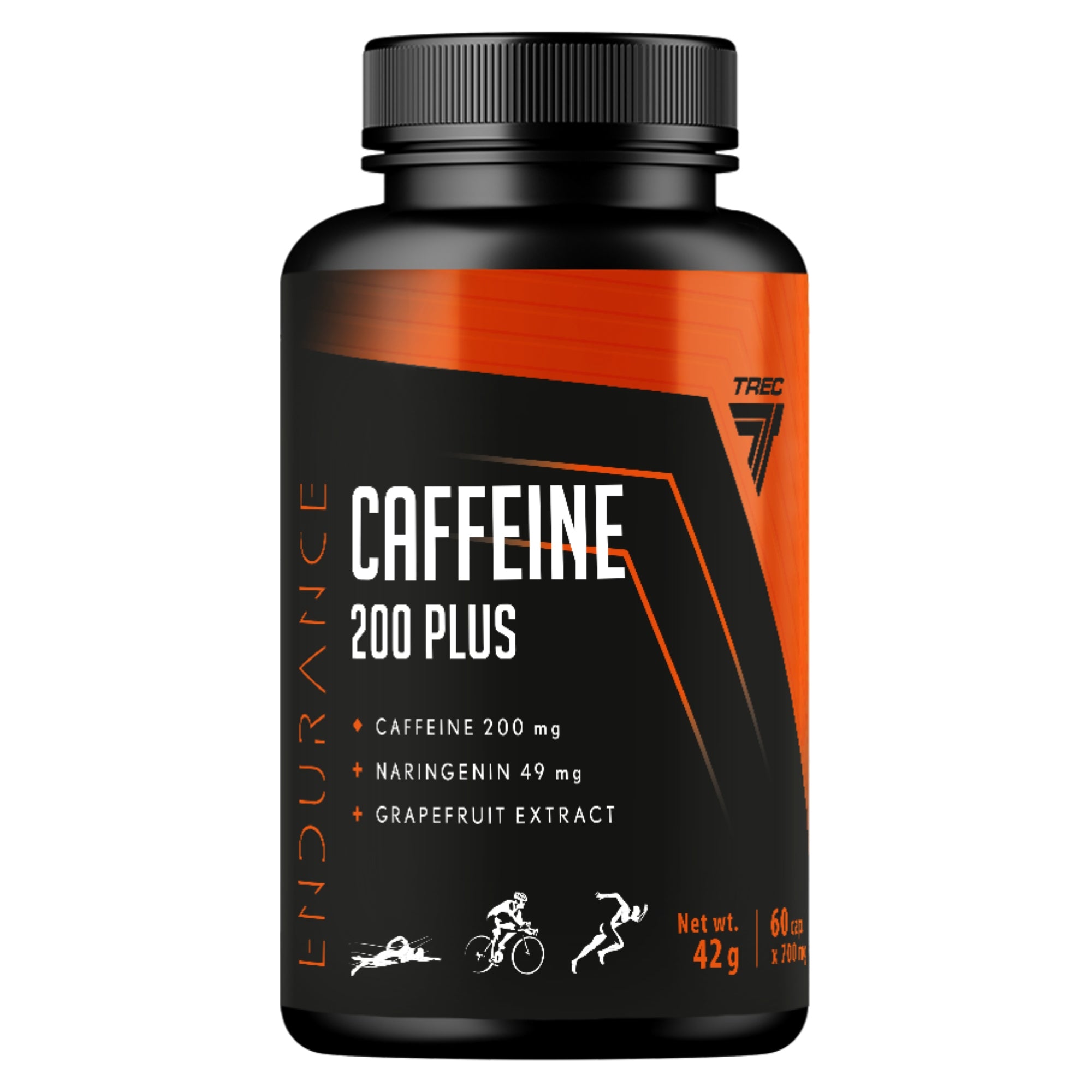 STRONG PURE CAFFEINE Trec Endurance Caffeine 200 Plus 60 kaps ENERGY POWER Brand Trec Nutrition