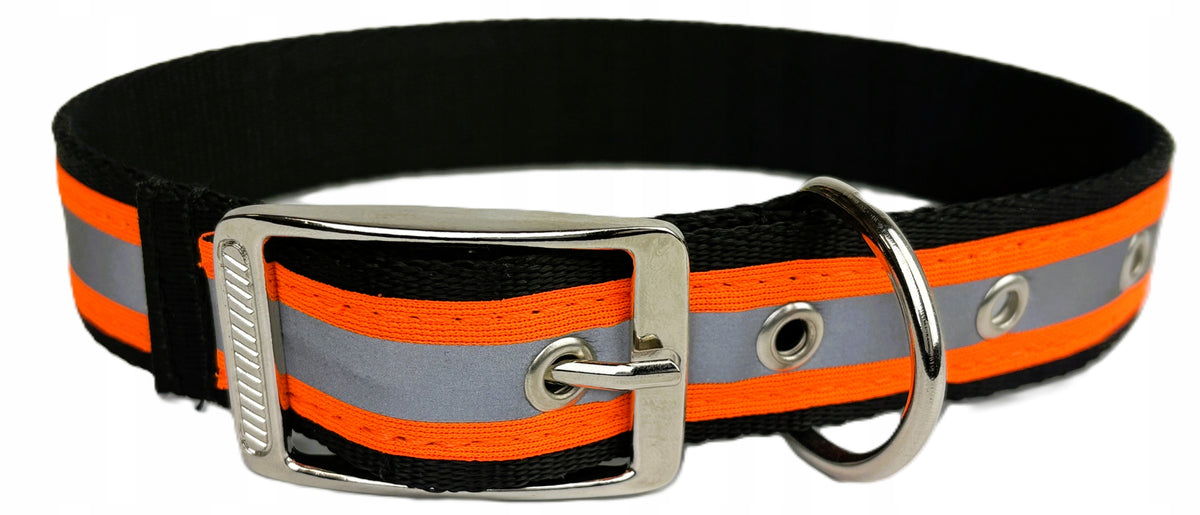 STRONG REFLECTIVE DOG COLLAR 35-45 CM / 30 MM