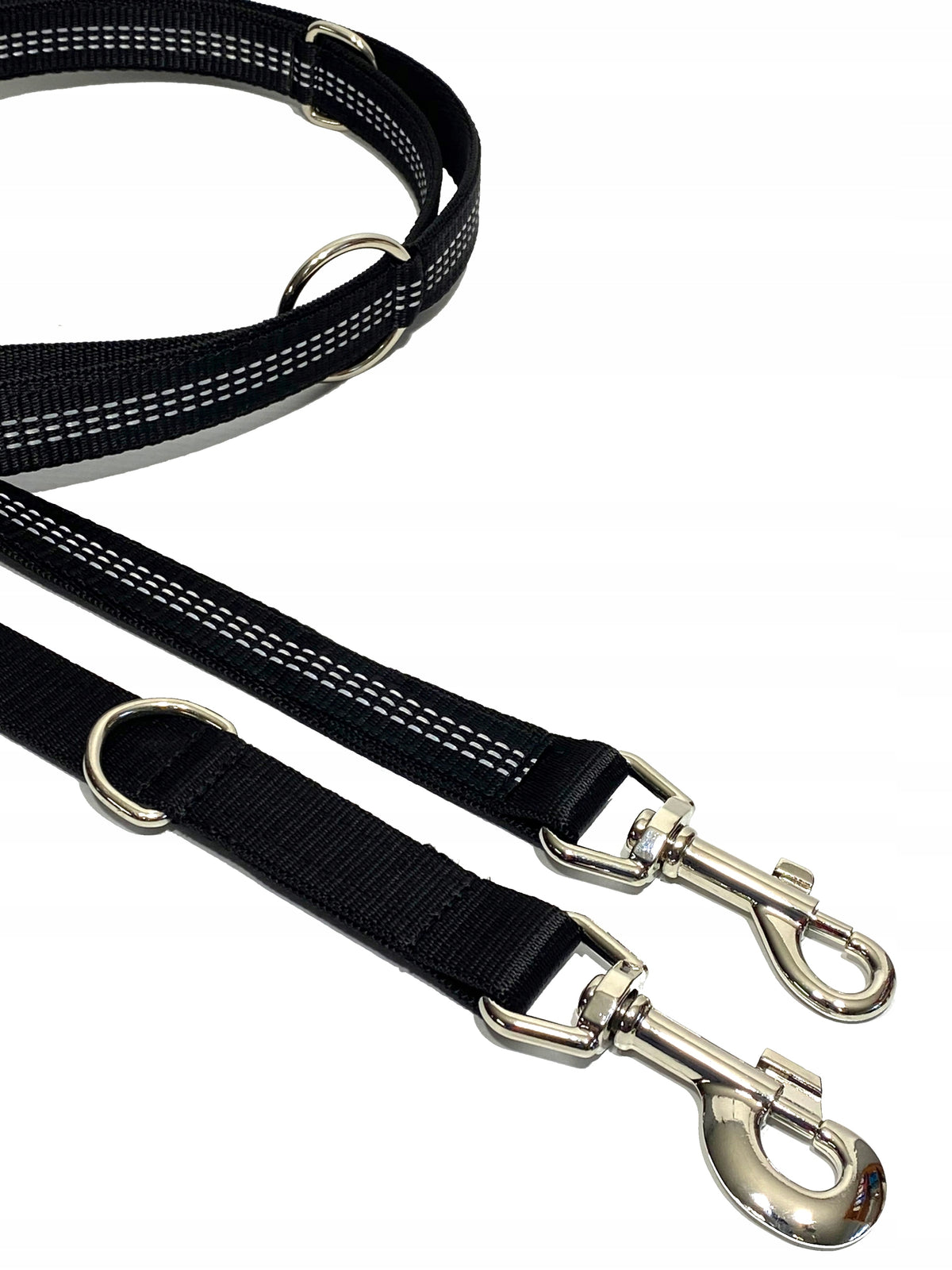 STRONG REFLECTIVE LEASH SEWN FROM DOUBLE TAPE 235CM/25MM BLACK Manufacturer code 5905674366078