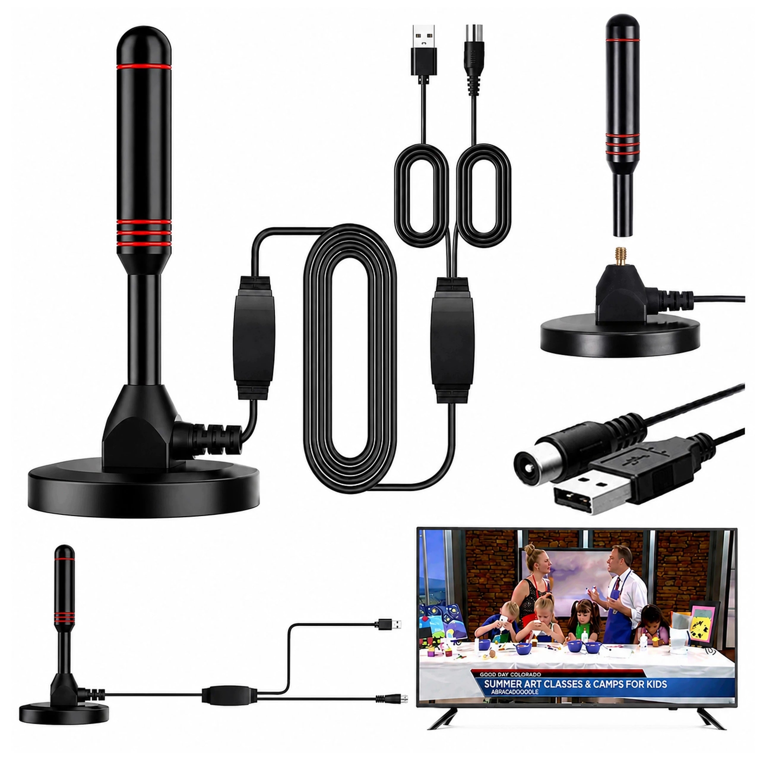 STRONG ROOM ANTENNA DVB-T2 HEVC TV FHD 4K MUX-8 LTE AMPLIFIER MAGNET