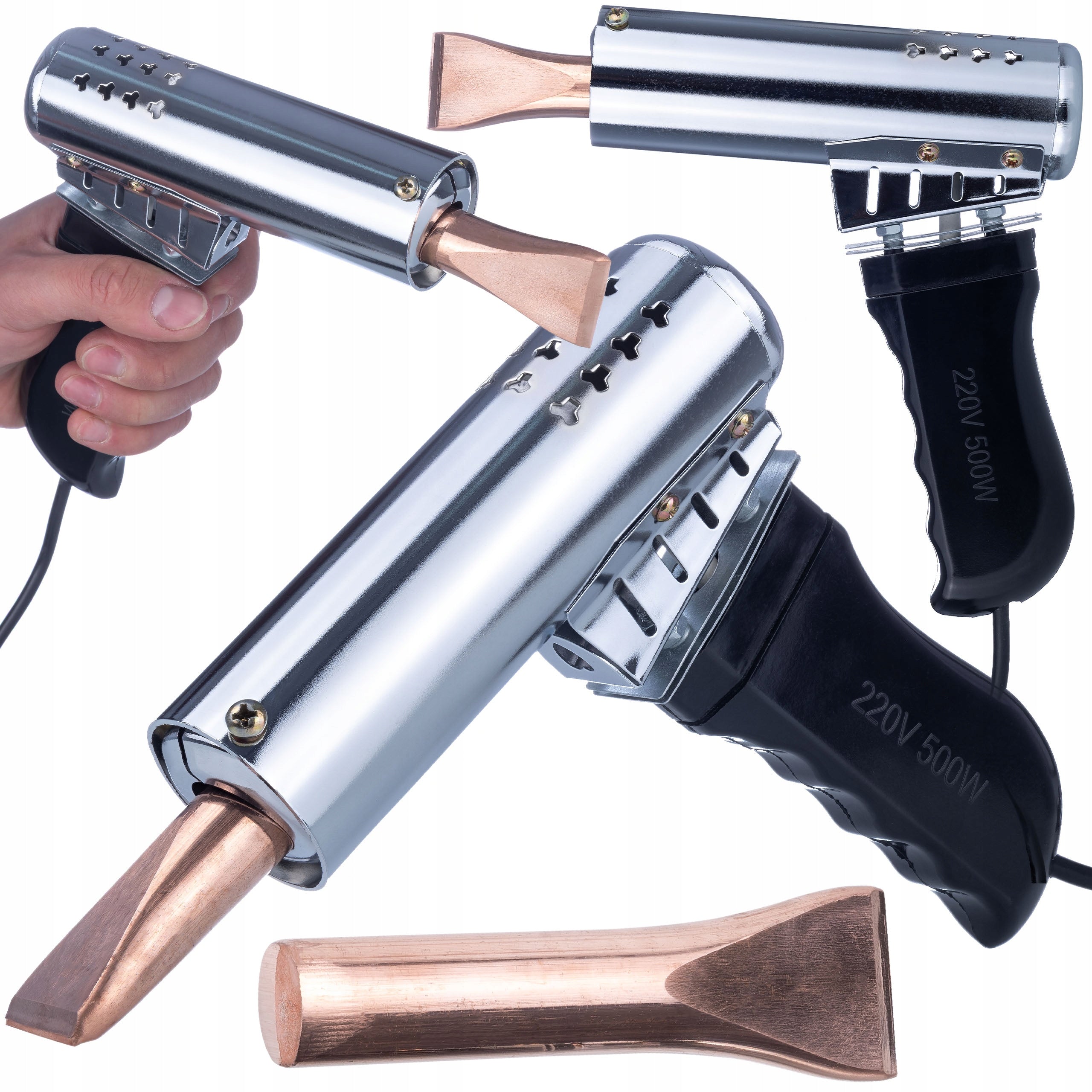 STRONG SOLID RESISTANCE FLASK HEATER SOLDERING IRON 500W COPPER TIP