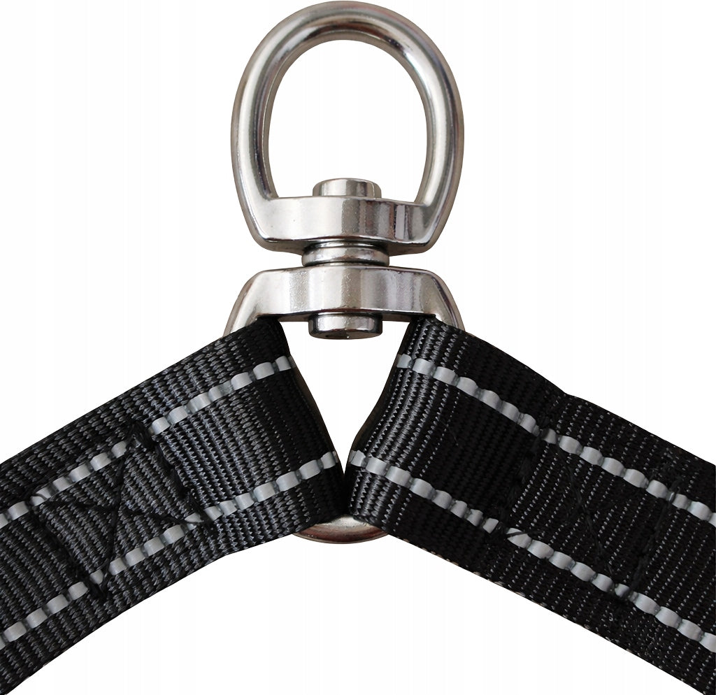 STRONG SPLITTER DOUBLE LEASH FOR 2 DOGS TAPE REFLECTORS SHOCK ABSORBERS Packaging status original