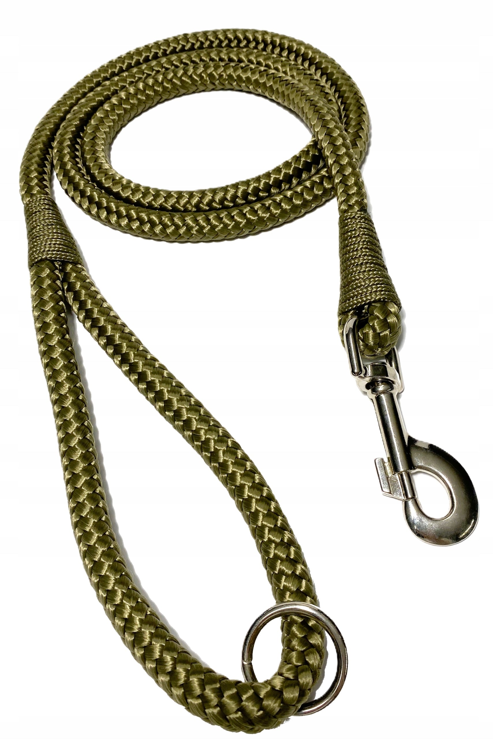 STRONG STRAIGHT LEASH FOR DOG 150 CM/ ø 12 ROPE WITH CIRCLE DARK KHAKI