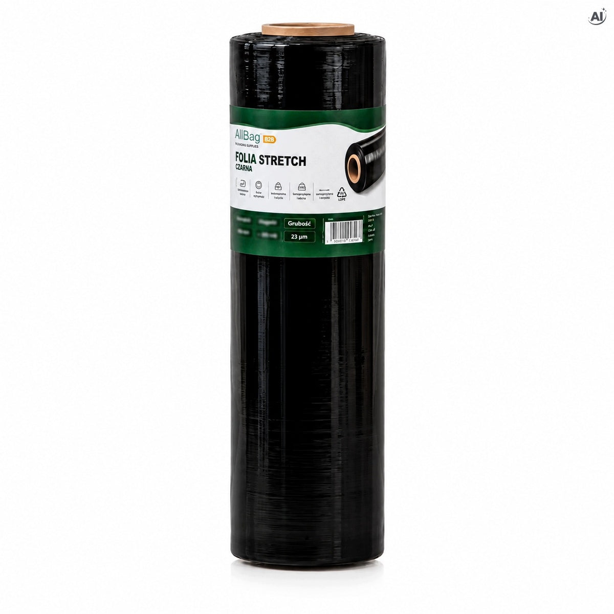 STRONG STRETCH FILM BLACK 2,7 kg NET 23µm 51 cm OPAQUE FOR PACKAGING Packaging status original