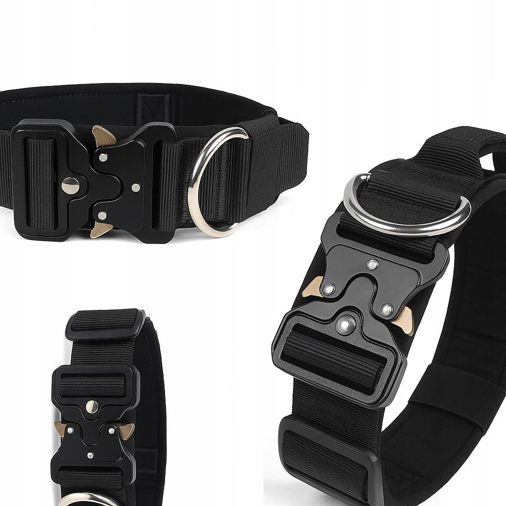 STRONG TACTICAL COLLAR FOR BIG DOG WITH METAL BUCKLE AND XL PICK-UP