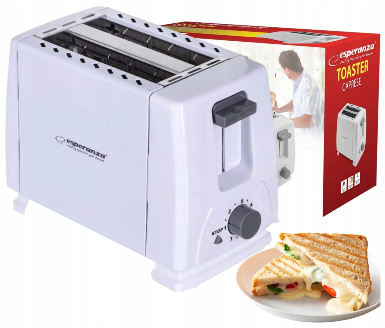 STRONG TOASTER OVEN FOR TOAST SANDWICHES WHITE 700W