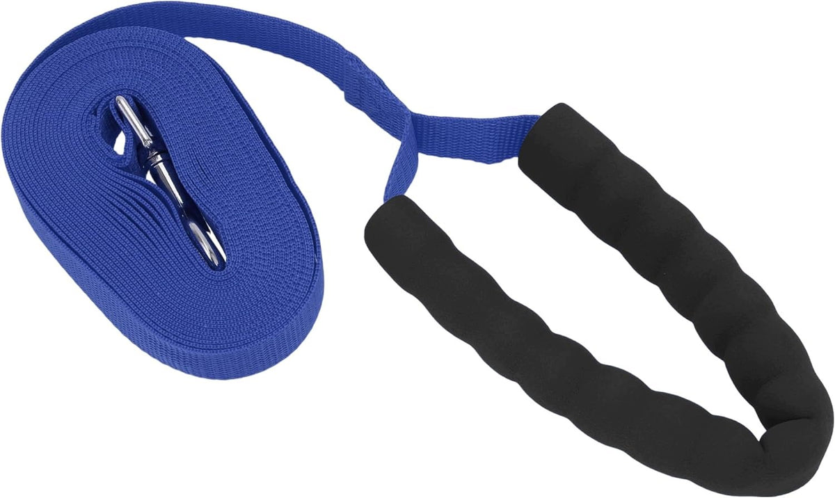 STRONG TRAINING LEASH FOR DOG AND PUPPY WITH FOAM HANDLE BLUE 6m