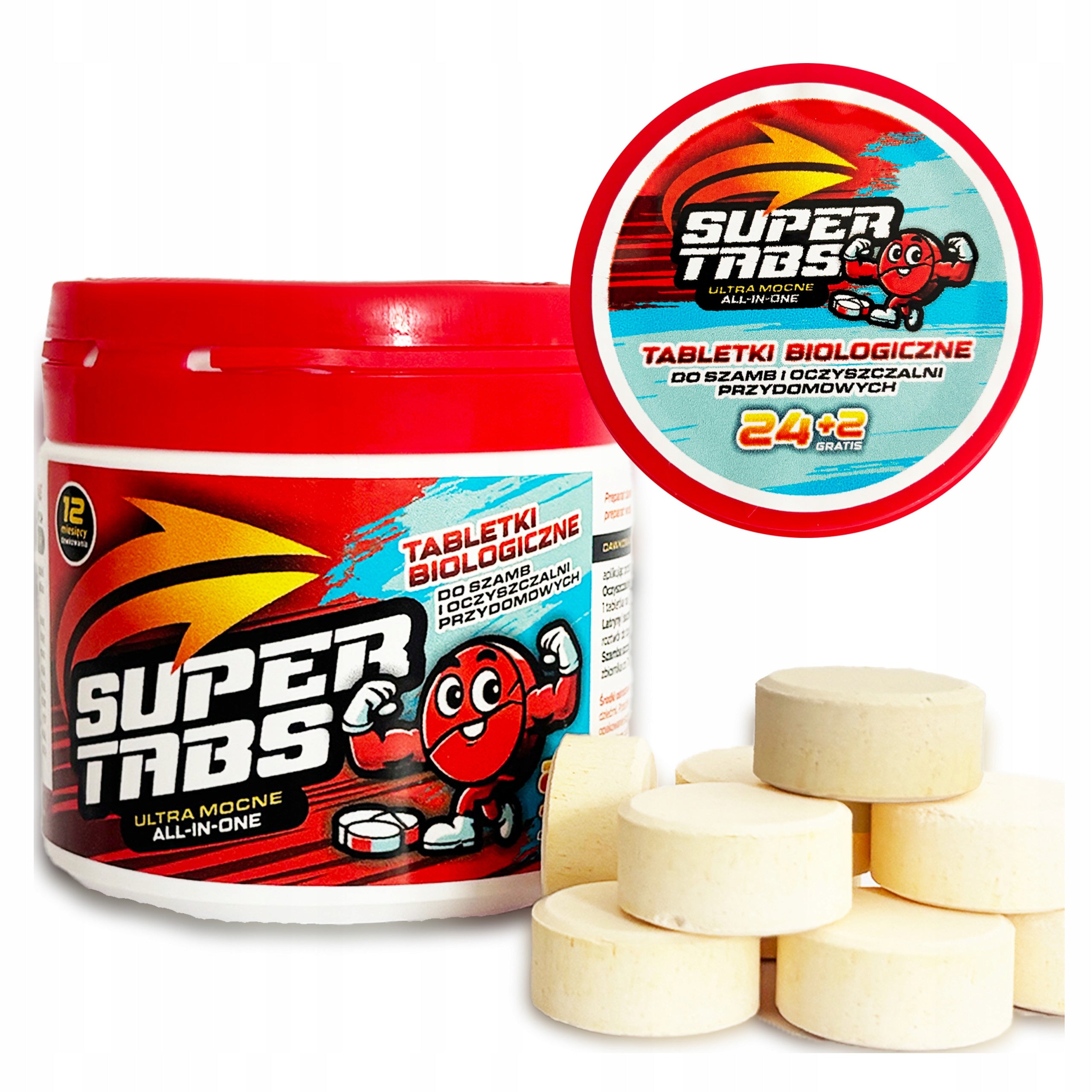 STRONG Tablets for septic tank treatment plants for the Year Bacteria remove odor 26 PCS. Packaging status original