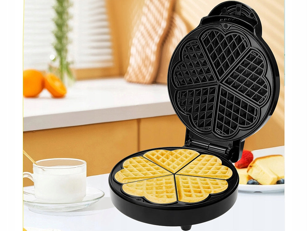 STRONG WAFFLE MAKER 5 FLUFFY WAFFLES HEART WAFFLE TOASTER 1000W Manufacturer code 07291