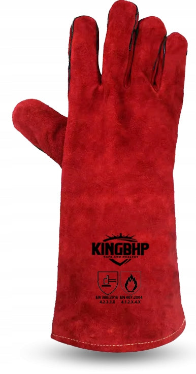 STRONG WELDING Work Gloves – Flame Retardant REFLEX LEATHER GLOVES Brand KING BHP
