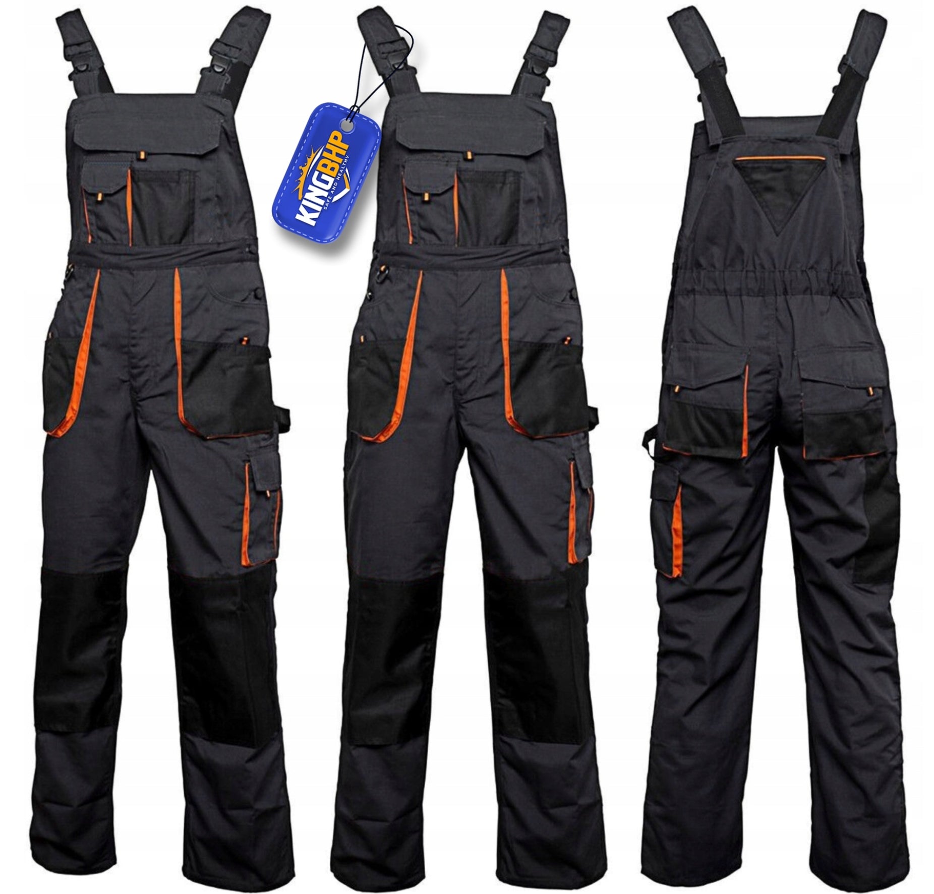 STRONG Work Pants OVERALLS CLASSIC ORANGE REINFORCED OXFORD600