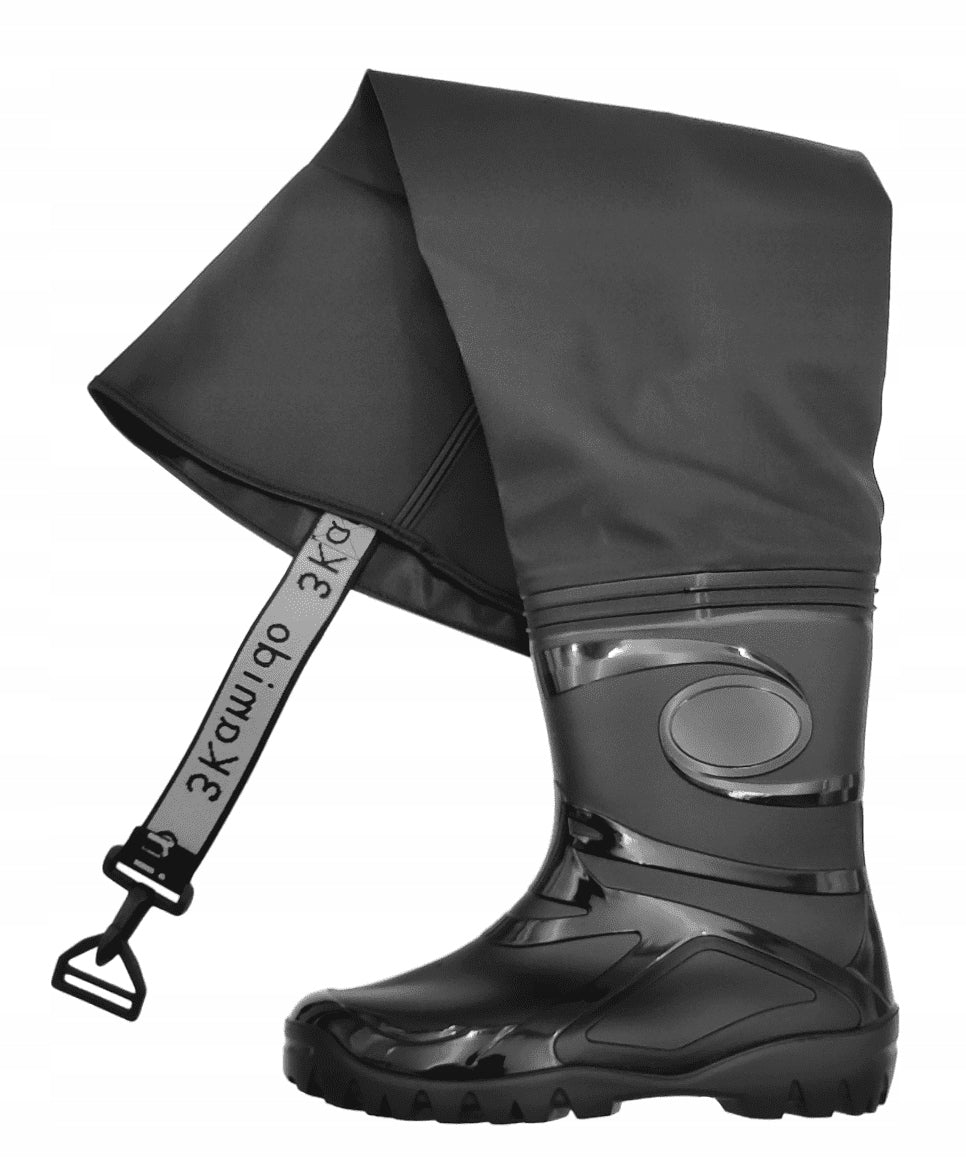 STRONG YOUTH FISHING WADERS BLACK PVC KAMIDEX 3KAMIDO 36 Color black