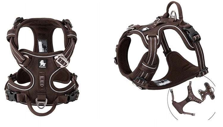 STRONG dog harness GUARD Front Line Premium TRUELOVE easy walk BROWN S Trade name TLH56512 brązowe S