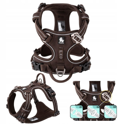 STRONG dog harness GUARD Front Line Premium TRUELOVE easy walk BROWN XL