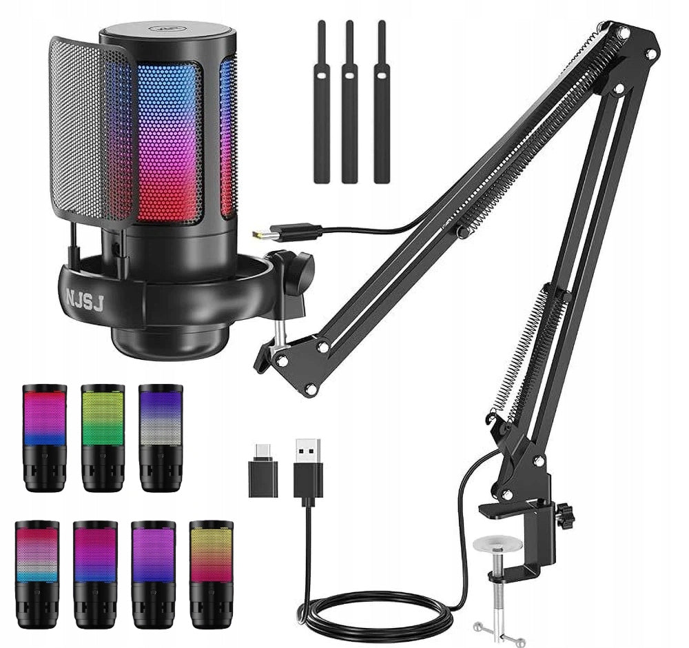 STUDIO MICROPHONE CONDENSER JACK GAMING ADJUSTABLE FRAME FILTER
