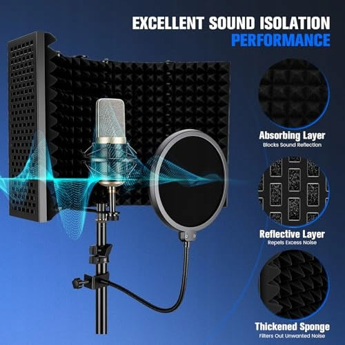 STUDIO MICROPHONE INSULATION COVER POP FILTER WITH METAL STAND Manufacturer code Producent niezależny
