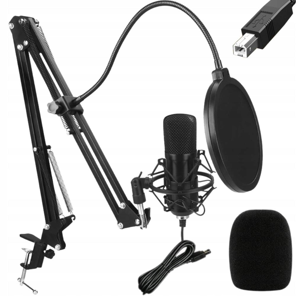 STUDIO MICROPHONE USB CONDENSER TRIPOD SET POP CARDIOID FILTER