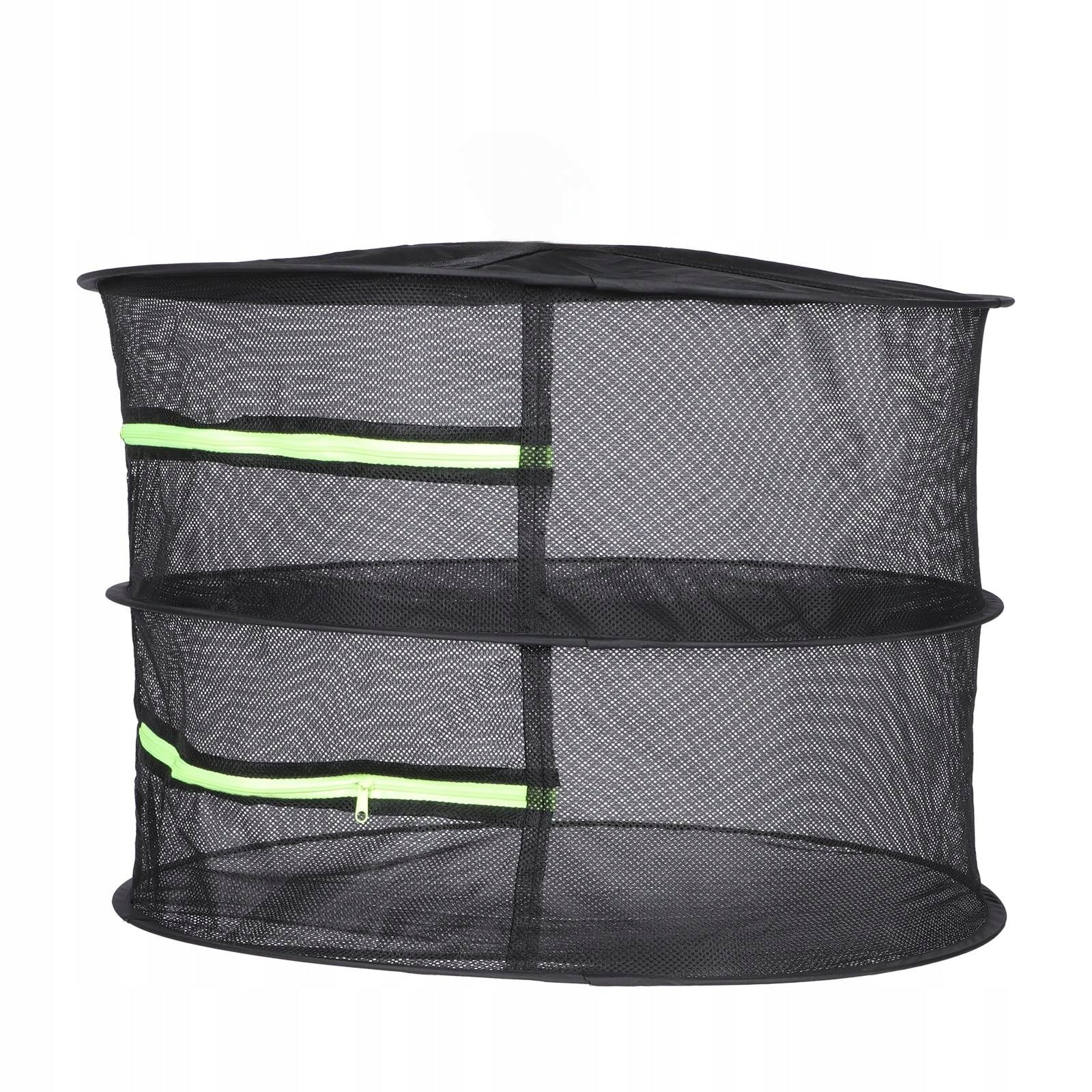 STURDY BLACK PLANT DRYING NET WITH FOLDABLE DOUBLE STORAGE RACK