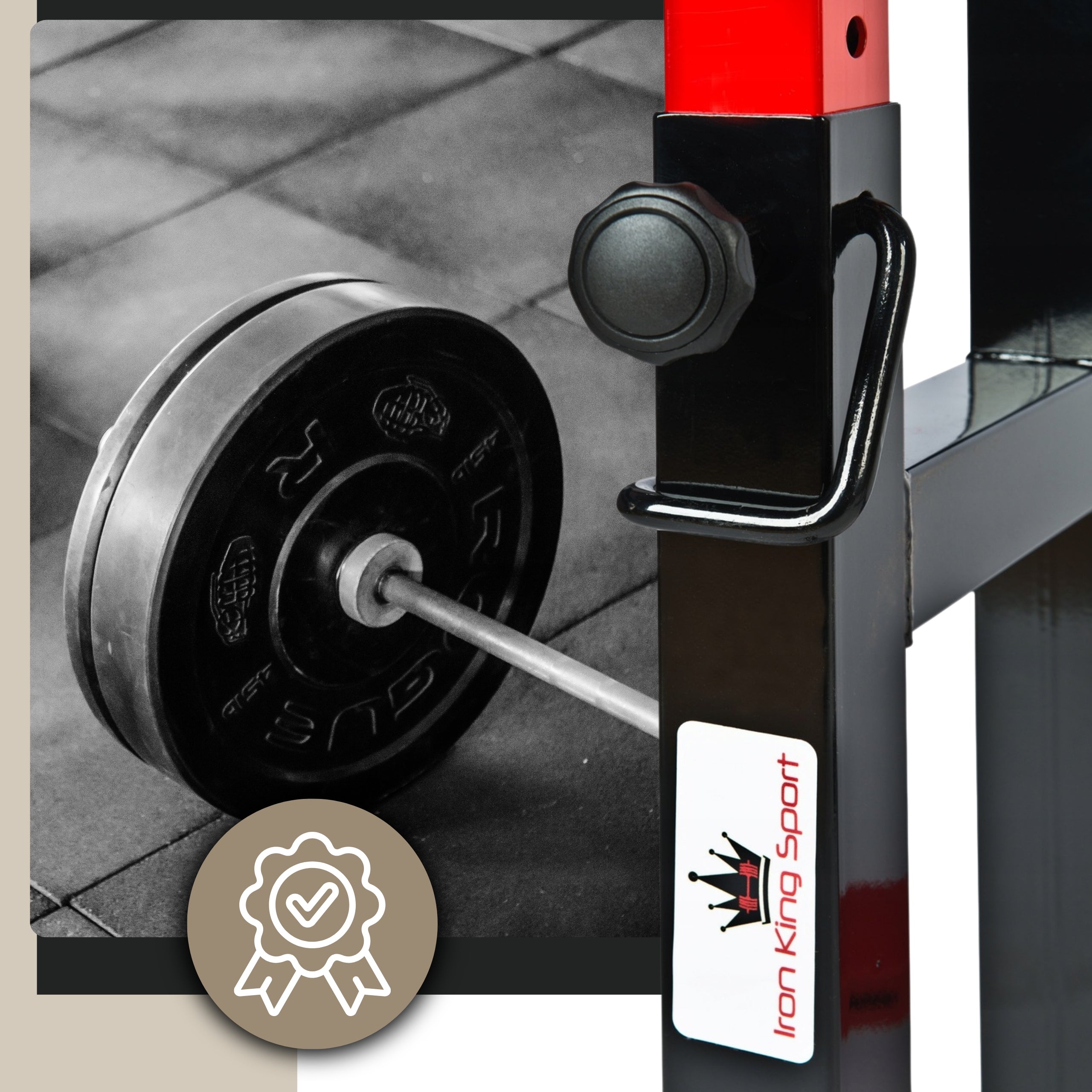STURDY Barbell Rack with Belay Two Piece Barbell Combined 280 kg Brand Piostal