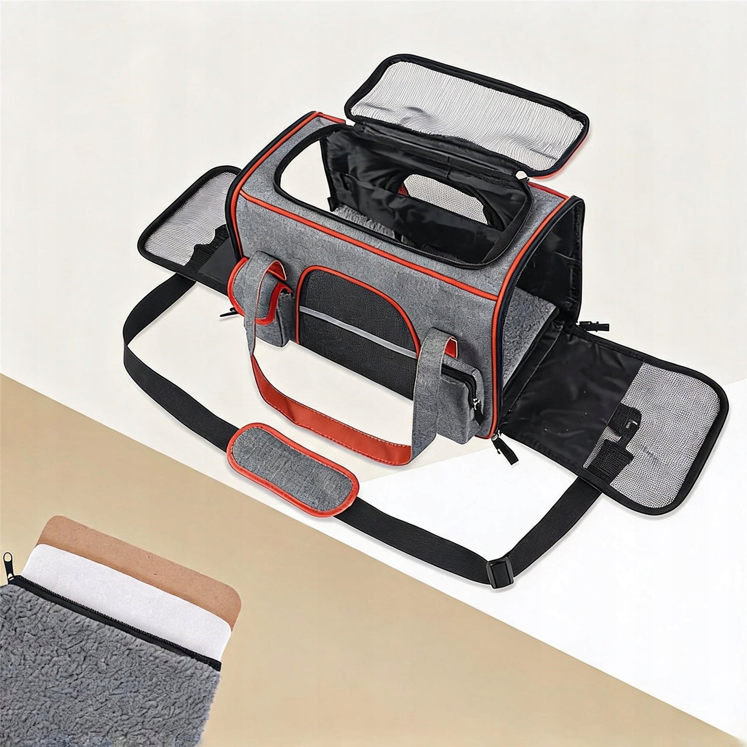 STURDY PET DOG CAT CARRIER TRAVEL BAG SOFT MAT LIGHTWEIGHT Product depth 25 cm