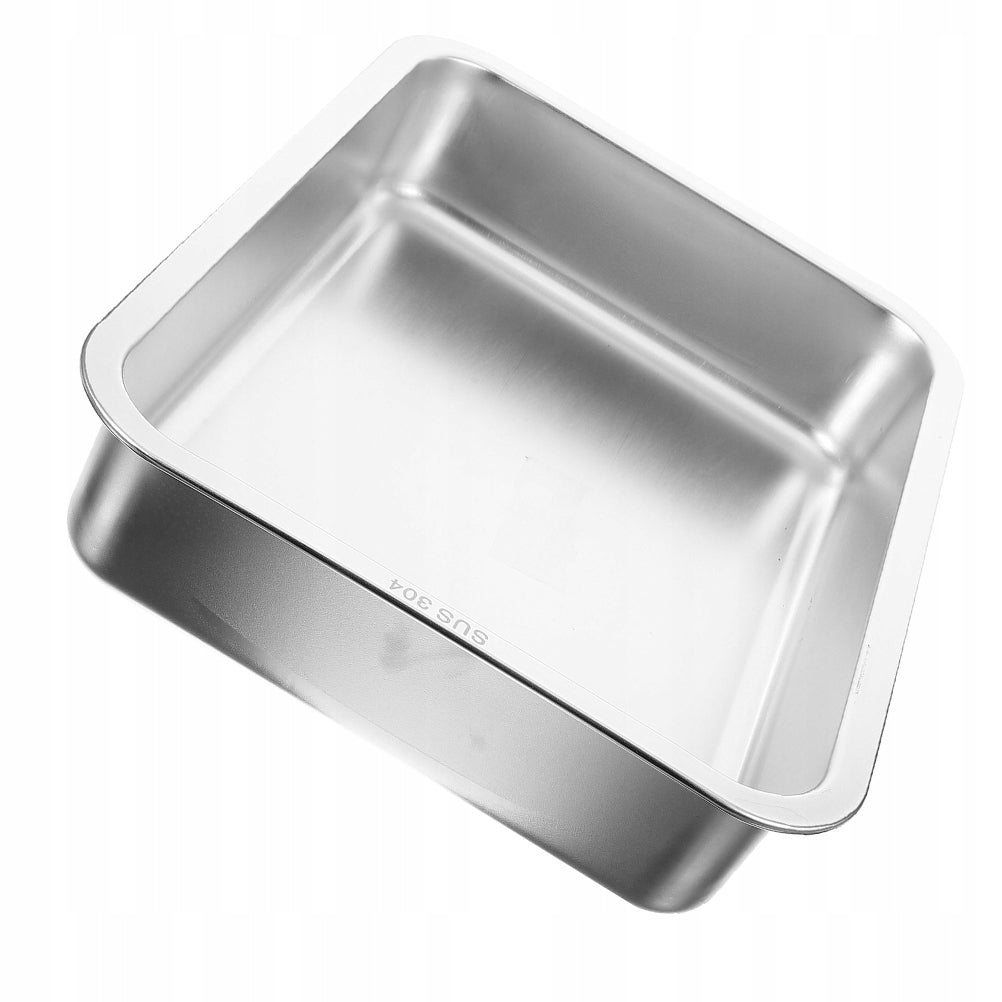 STURDY SILVER STAINLESS STEEL CAT LITTER BOX LARGE OPEN DESIGN
